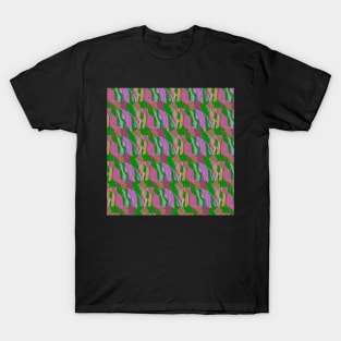 Contemporary Retro Abstract Green Surface Pattern - Hall of Mirrors T-Shirt